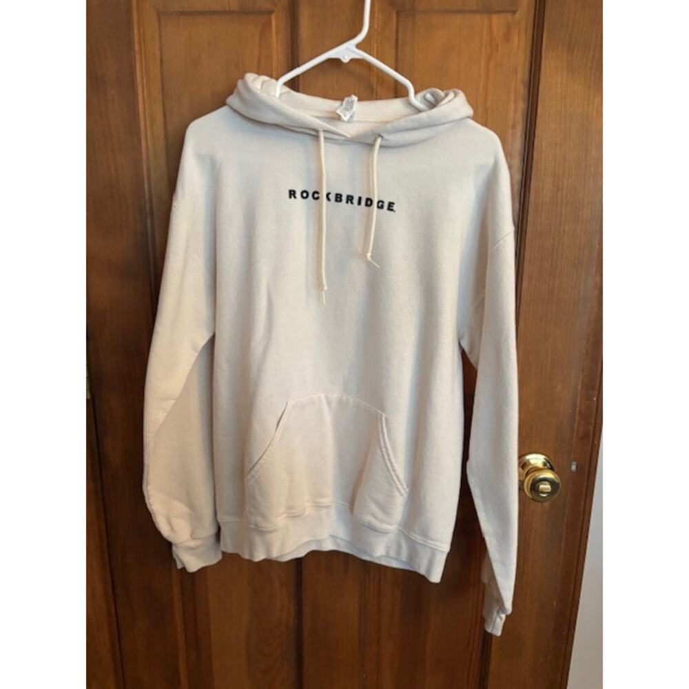 Rock Bridge Cream Color Hooded Sweatshirt Size Medium - 50% Cotton 50% Polyester